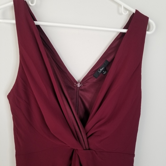 NWT Lulu's Endearing Elegance Burgundy Sleeveless Twist-Front Maxi Dress S - Picture 9 of 16